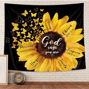 Sunflower and Butterfly Wall Tapestry
